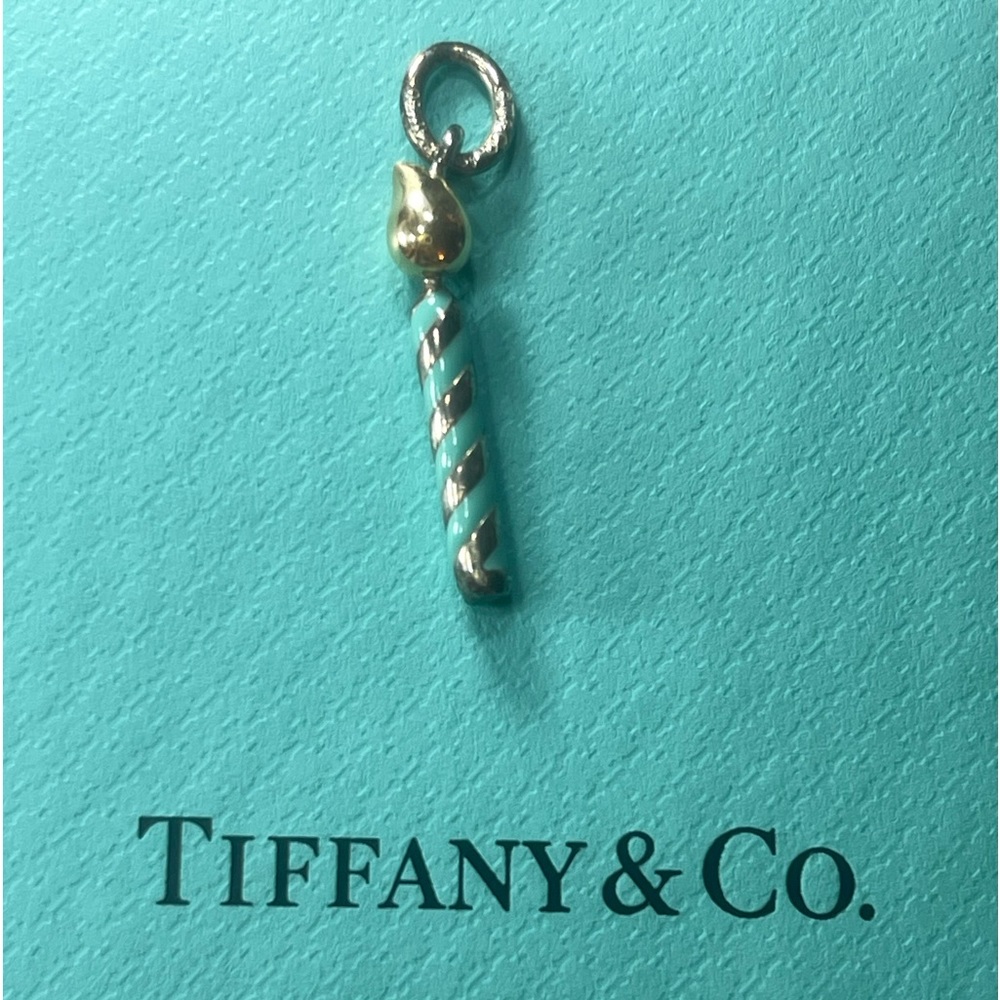 Tiffany and Co birthday candle rare sterling/ 18k candle charm